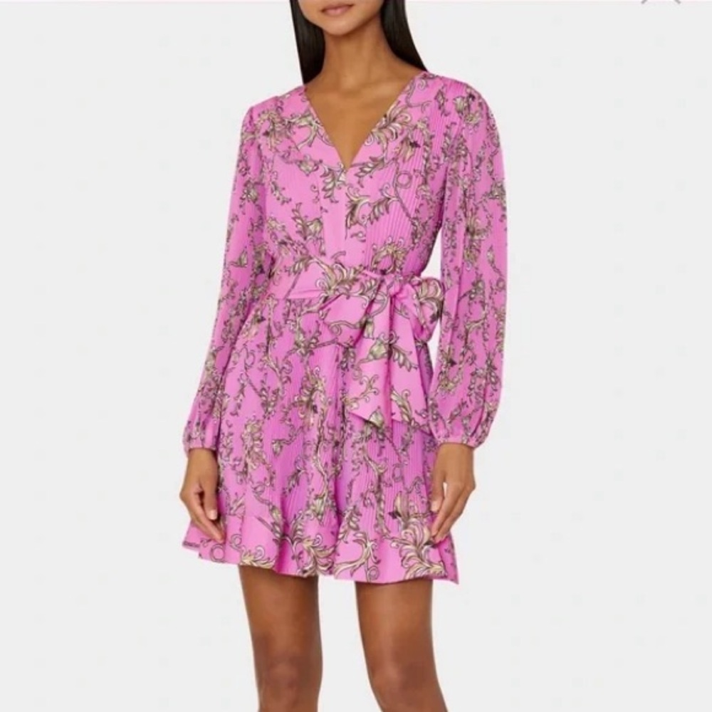 Milly Pink Floral Print Mini Dress